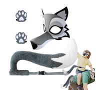 Wolf Costume Kids - Funny Animal Cosplay Set - Simulation Grey Wolf Cosplay Set Parties Supplies for Halloween Masquerade