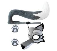 Wolf Costume Kids, Toddler Halloween Dress Up Outfit, Breathable Grey Wolf Cosplay Costume Photoshoot Prop for Holiday Event School Play