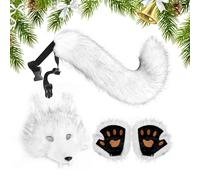 Wolf Costume Kit - Faux Wolf Dress Up Accessories - Dress Up Party Women Cosplay Outfit for Halloween Masquerade Carnival Fashion Show Stage Performance Role Play Events