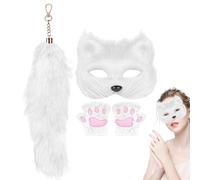 Wolf Costume - Wolf Ears And Tail Sett For Kids & Adults | Halloween Cosplay Furry Costume Kit With Faux, Claws, And Tail - Animal Dress-Up Accessories For Parties, Events