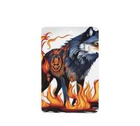 Wolf Covered In Fire Pattern Car Air Fresheners 4 Pcs Rectangle Hanging Aromatherapy Tablets Scented Fresheners For Bedroom Bathroom