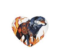Wolf Covered In Fire Pattern Car Air Fresheners 6 Pcs Heart Shape Hanging Aromatherapy Tablets Scented Fresheners For Bedroom Bathroom