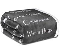WOLF CREEK BLANKET - Compassion Blanket (Brand)- Strength Courage Super Soft Warm Hugs, Get Well Gift Blanket Plush Healing Thoughts Positive Energy Love & Hope with Fluffy Comfort (1, Charcoal)