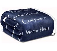 WOLF CREEK BLANKET, Compassion Blanket - Strength Courage Super Soft Warm Hugs, Get Well Gift Blanket Healing Thoughts Positive Energy Love & Hope & Fluffy Comfort (50 x 65 Navy Blue)