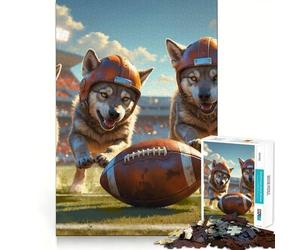 Wolf Cubs Old School Football Jigsaw 1000 Pieces for Adults Memory Fun Game Expert Cutting Craftsmanship Relaxing Indoor Group Activity (50x75cm)