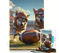 Wolf Cubs Old School Football Jigsaw Puzzles1000 Pieces Brain Recall Game Premium Laser Cut Quality Absorbing Activity for Quiet Nights (38x52cm)