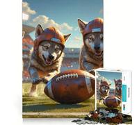 Wolf Cubs Old School Football Puzzles for Adults 1000 Pieces Mental Boost Play Neat Cut Perfect Alignment Bonding Activity for Loved Ones (38x26cm)