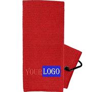 Wolf Custom Embroidered Text & Logo Golf Towels for Golf Bags with Clip - Personalized Golf Towel for Men - Golf Gifts