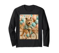 Wolf Cycling Birthday Party Balloons Funny Long Sleeve T-Shirt