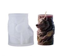 Wolf Cylinder Animal Resin Casting Silicone Mold, Easy to Demold Decorative, for Home Decor & Candle Making Wave Spiral Mold