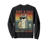 Wolf Dad, Just A Dad Who Always Came Back With The Milk Sweatshirt