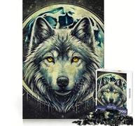 Wolf Dark Aesthetic Moon Painting 1000 Piece Jigsaw Puzzle for Teenagers Smart Training Cozy Pastime Flawless Cut Bday Surprise (38x52cm)