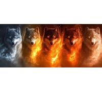 Wolf Diamond Painting Kits for Adults, Pattern Animal Diamond Art 5D DIY Full Round Drill Gem Crystal Art Kits Crafts for Adults for Home Room Decor, Bedroom Decor, Gifts 100x300 cm -yym2603J6