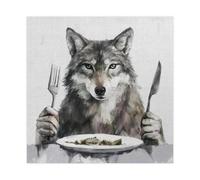 Wolf Dilemma Art Canvas Poster Bedroom Decor Landscape Office Room Decor Gift 24x24inch(60x60cm)