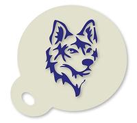 Wolf Dog Coffee Duster Cake Cupcake Cookie Drinks 350 Micron Mylar Stencil 85mm