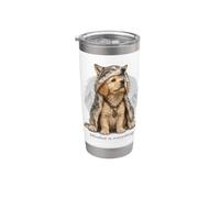 Wolf Dog Lover Mindset Quote Mountain Nature Mood Stainless Steel Insulated Tumbler