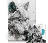 Wolf Double Exposure 1000 Piece Jigsaws for Adults Mind Train Fun Premium Laser Cut Quality Relaxing Indoor Group Activity (38x26cm)