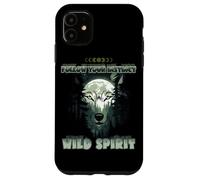 Wolf Double Exposure Forest Moon Nature Spirit Aesthetic Case for iPhone 11