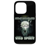 Wolf Double Exposure Forest Moon Nature Spirit Aesthetic Case for iPhone 13 Pro