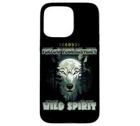 Wolf Double Exposure Forest Moon Nature Spirit Aesthetic Case for iPhone 15 Pro Max