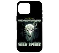 Wolf Double Exposure Forest Moon Nature Spirit Aesthetic Case for iPhone 16 Pro Max