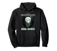 Wolf Double Exposure Forest Moon Nature Spirit Aesthetic Pullover Hoodie