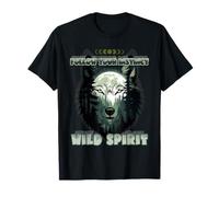 Wolf Double Exposure Forest Moon Nature Spirit Aesthetic T-Shirt