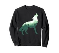 Wolf Double Exposure Surreal Wildlife Animal Wolves Gifts Sweatshirt