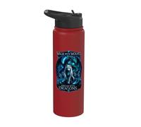 Wolf Dragon Fantasy Walk with Wolves Dream with Dragons Stainless Steel Insulated Water Bottle