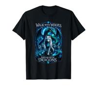 Wolf Dragon Fantasy Walk with Wolves Dream with Dragons Value Graphic T-Shirt