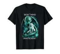 Wolf Dragon Fantasy Wolf Mind Dragon Heart Mystical Creature Value Graphic T-Shirt