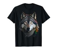 Wolf Drawing Animal Art Face Portrait Wolf T-Shirt