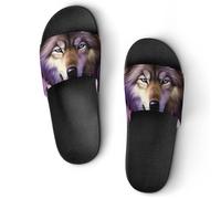 Wolf Dream-Catcher Men's Slide Sandal Non Slip Shower Shoes Bathroom Slippers for Pool Beach 46 (287mm)