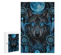 Wolf Dreamcatcher Art Print Puzzle 1000 Teile Schwer Puzzle Spielzeug Lernspiel Impossible Herausforderungsspielzeug Für Erwachsene Kinder 1000 PCS