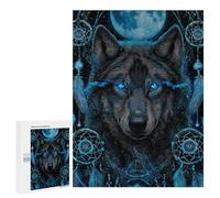 Wolf Dreamcatcher Art Print Puzzle 1000 Teile Schwer Puzzle Spielzeug Lernspiel Impossible Herausforderungsspielzeug Für Erwachsene Kinder 500 PCS