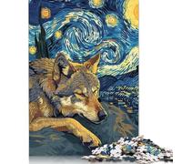 Wolf Dreams Under Starry Night Sky Puzzles 1000 Piece Puzzle Adult Jigsaw Puzzle Jigsaw Puzzles for Adults Educational Game Challenge Toy 1000pcs (75x50cm)