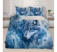 Wolf Duvet Cover Set Wolf Bedding Set Wild Animal Printed Bedding Quilt Cover for Bedding Decro, Ultra Soft Microfiber Hidden Zipper Bed Cover (135×200cm)