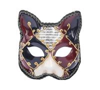 Wolf Ears Cosplay Adult Cosplay Party Animal Half Face Design Plastic Material Perfect For Carnival Celebrations Scary Costume for Men (Red, 18X16CM)