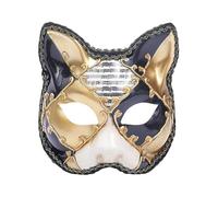 Wolf Ears Cosplay Adult Cosplay Party Animal Half Face Design Plastic Material Perfect For Carnival Celebrations Scary Costume for Men (Black, 18X16CM)