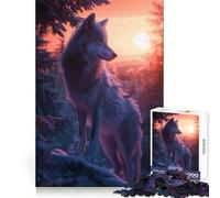Wolf Elegant Sunset 1000 Piece Jigsaw Puzzles for Adults Jigsaw Boost Memory Peaceful Recreation Quality Cut Memorable Gift (50x75cm)