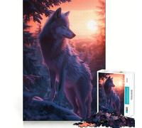Wolf Elegant Sunset 1000 Piece Puzzle For Teenagers Mind Skill Play Laser Cut for Flawless Fit Relaxing Indoor Group Activity (38x26cm)