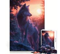 Wolf Elegant Sunset Adult Jigsaw Puzzle1000 Pieces Analytical Skill Relaxed Leisure Tight Join Winter Gift (38x52cm)
