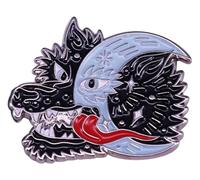 Wolf Enamel Pin Badge Yin Yang Nature Wild Animals Gothic Design, Klein, Non-precious metal