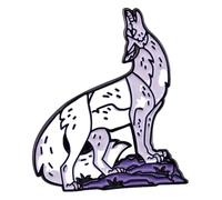 Wolf Enamel Pin Badge Yin Yang Nature Wild Animals Gothic Design, Klein, Non-precious metal