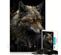 Wolf Enchanted Isle Teenagers 1000 Pieces Puzzle Memory Fun Game Clean Cut Sturdy Components Portable Travel Friendly Fun Game (50x75cm)