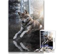 Wolf Enjoying The Sunrise 1000 Pieces Puzzles for Adults Interactive Educational Skill Game Great Meaningful Gift Idea Size 38x26cm