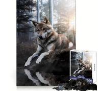 Wolf Enjoying The Sunrise Adult Jigsaw Puzzle1000 Pieces Mind Wellness Serene Activity Sharp Edges (50x75cm)