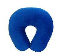 Wolf Essentials Adult Cozy Soft Microfiber Neck Pillow for Travel - Compact, Machine Washable - Perfect for Airplane, Car, or Home Use - Filled and Finished in The USA - Blue