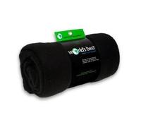 Wolf Essentials Cozy-Soft Microfleece Travel Blanket, 50x60 Inch, Lightweight, Compact, Perfect for Airplane and Car, Black