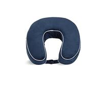Wolf Essentials Soft Memory Foam Travel Neck Pillow, Compact, Perfect for Plane or Car, Navy